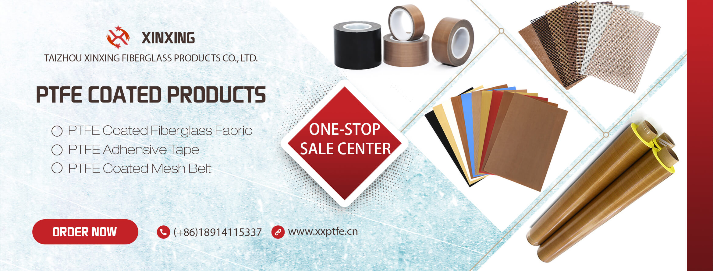 Xinxing fiberglass teflon(PTFE) series products home slide English Version-1